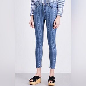 Sandro Star Print Mid Rise‎ Stretch Jeans Blue NWT Size 36 (US 4)